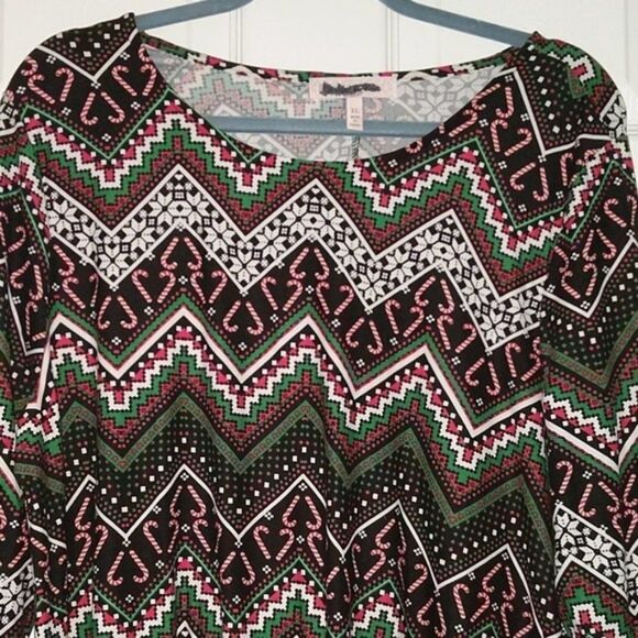 Harlow & Rose Candy Cane Christmas dress Sz XL NWOT Super Soft - Picture 3 of 6